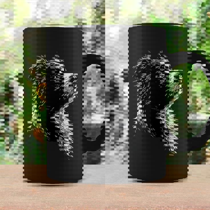 白黒ボーダーコリー コーヒーマグ ギフトのアイデア