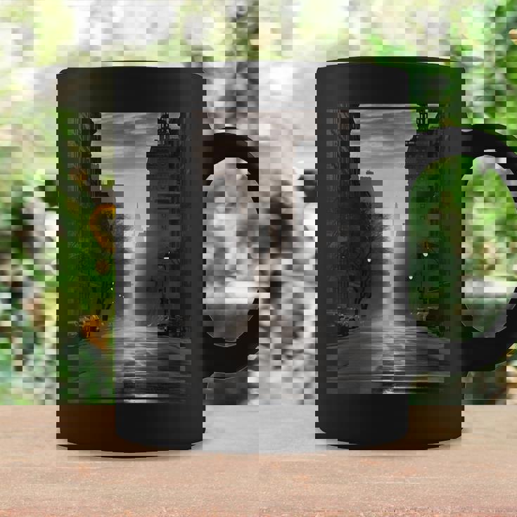 白黒写真 街の街の夕焼け写真 コーヒーマグ ギフトのアイデア