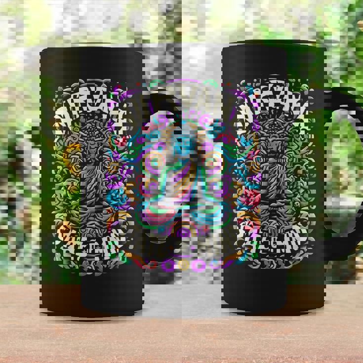 瞑想 Nirvanatate Of Mind ファニーグラフィックtシャツ コーヒーマグ ギフトのアイデア