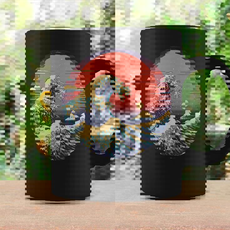 神奈川沖浪裏 葛飾北斎の 冨嶽三十六景 神奈川沖浪裏 富士山 レトロ ヴェイパーウェイヴ コーヒーマグ ギフトのアイデア