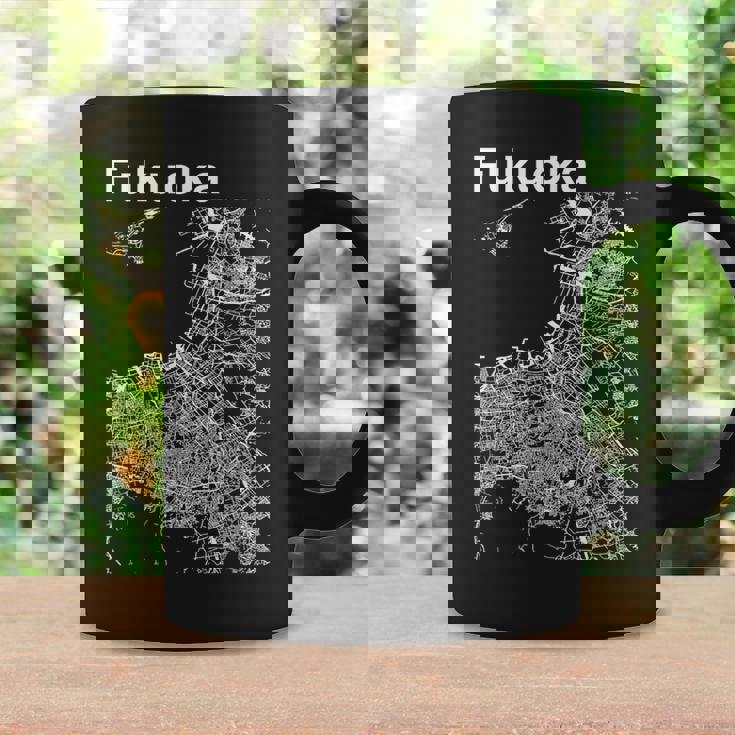 福岡ジャパン クラシック シティ マップ グラフィック コーヒーマグ ギフトのアイデア