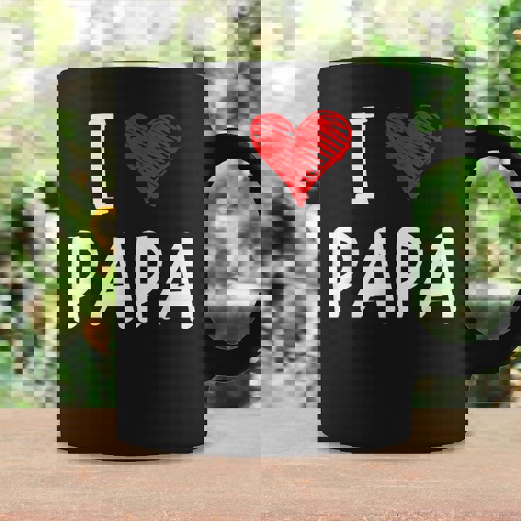 私はパパ 最高 お父さん 父 息子 娘 衣装 ハートが大好きです I Love Papa コーヒーマグ ギフトのアイデア