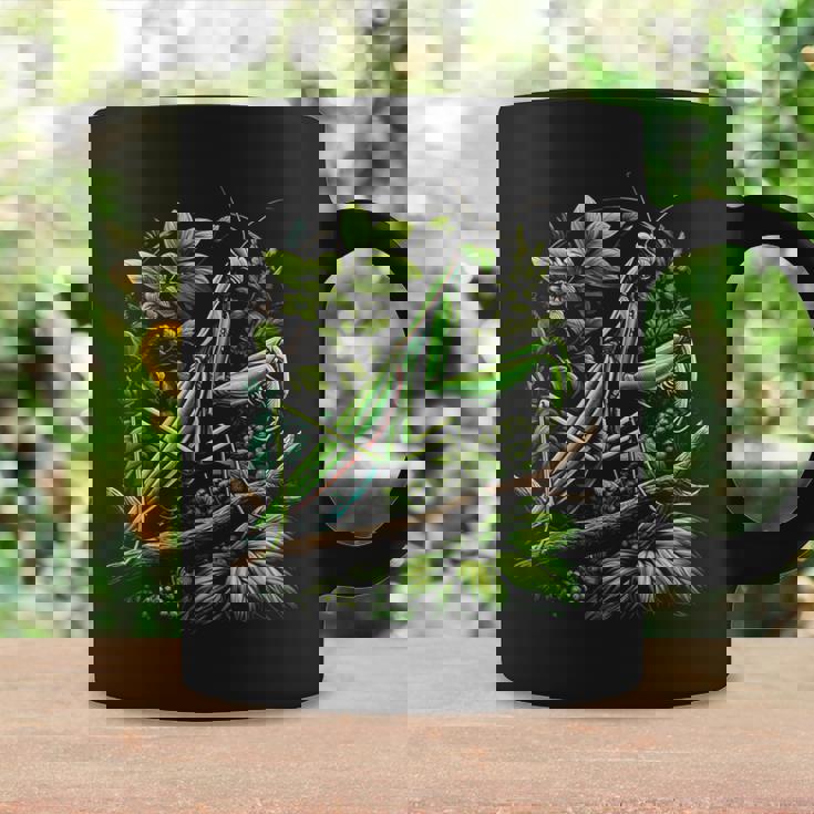 節足動物崇拝者 謎めいたカマキリ 水彩インク コーヒーマグ ギフトのアイデア