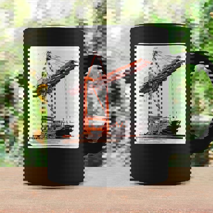 素晴らしいポートクレーン コンテナ船コスチューム コーヒーマグ ギフトのアイデア