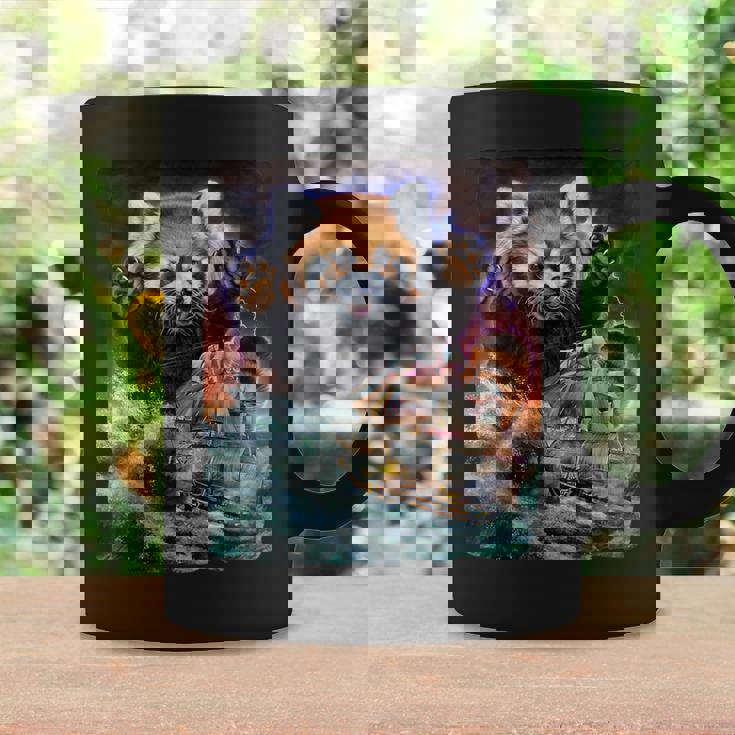 船を襲う レッサーパンダ 海 雷 嵐 コーヒーマグ ギフトのアイデア