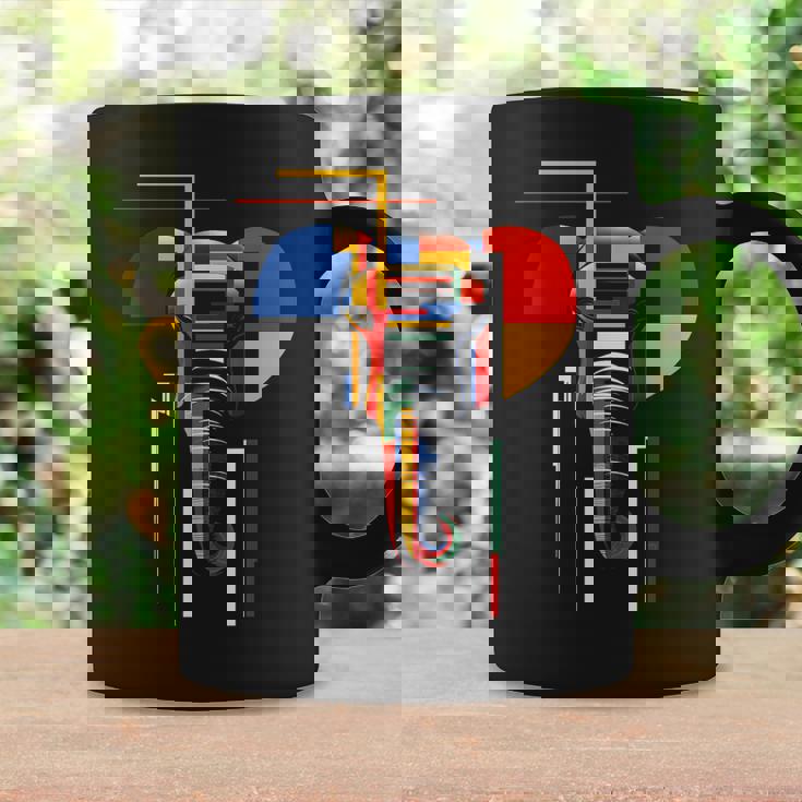 象 抽象 動物 アート 幾何学模様 グラフィック 象 コーヒーマグ ギフトのアイデア
