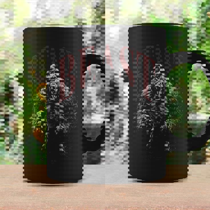 野生の落書きゴリラ王動物猿猿ゴリラ コーヒーマグ ギフトのアイデア