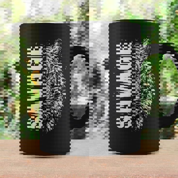 野蛮な虎 野生動物 遊び心のあるグラフィックプリント コーヒーマグ ギフトのアイデア