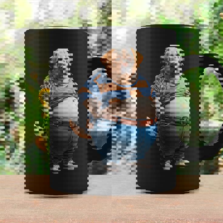 陽気なチャンキーラブラドールレトリバーtシャツ 太った犬愛好家向け コーヒーマグ ギフトのアイデア