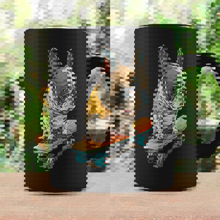 面白い フレンチブルドッグ スケートボード スケーター 犬 イングリッシュドッグ コーヒーマグ ギフトのアイデア