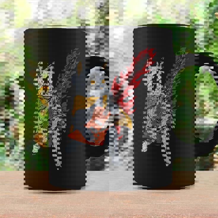 面白い ベースシスト 猫 ギフト ファイヤー 楽器 ベース ギター コーヒーマグ ギフトのアイデア