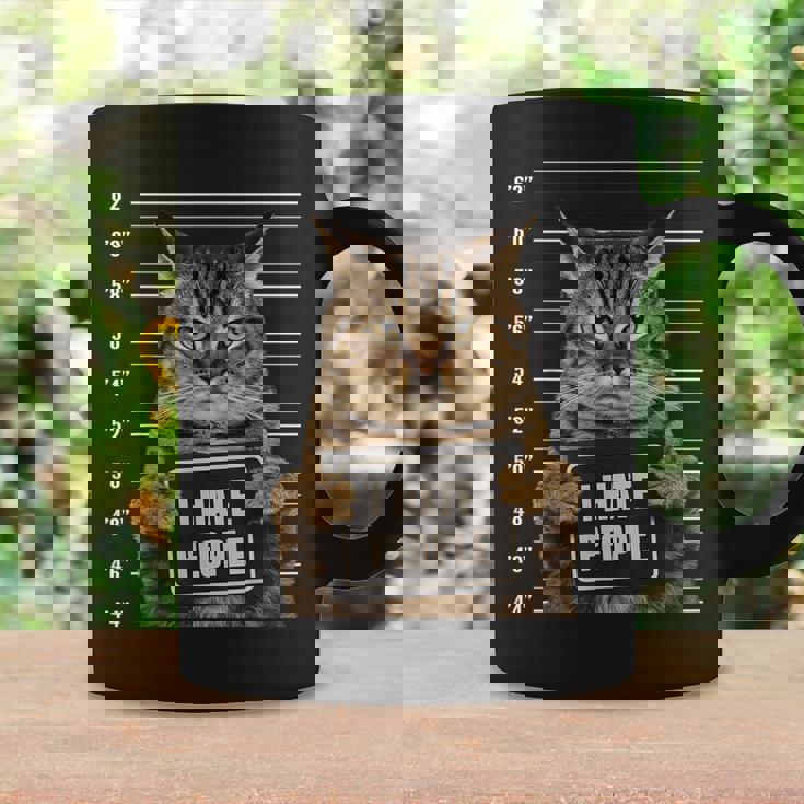 面白い 逮捕された犯罪者猫 マグショット I Hate People Cat Lover コーヒーマグ ギフトのアイデア