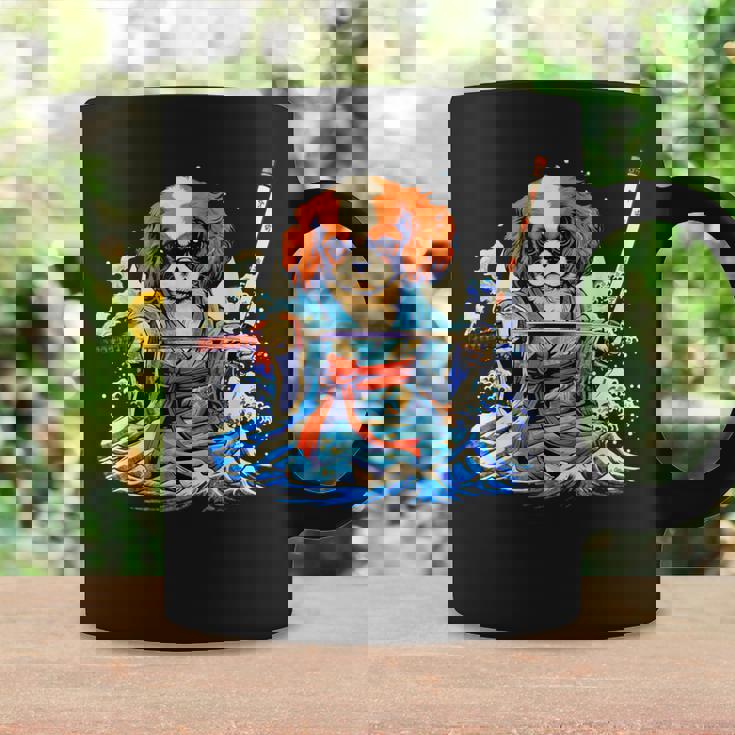 面白いtシャツ キャバリア 浮世絵 イヌ わんこ メンズ 犬好き グッズ おもしろ 面白い 服 ネタ わんこ コーヒーマグ ギフトのアイデア