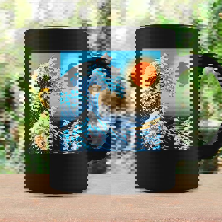 面白いtシャツ 猫 ネコ 浮世絵 海 メンズ 猫好き グッズ おもしろ 面白い 服 ネタ にゃんこ 猫の下僕 コーヒーマグ ギフトのアイデア