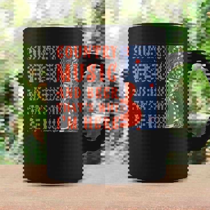 面白いカントリーミュージック&ビール音楽祭 アコースティックギター コーヒーマグ ギフトのアイデア