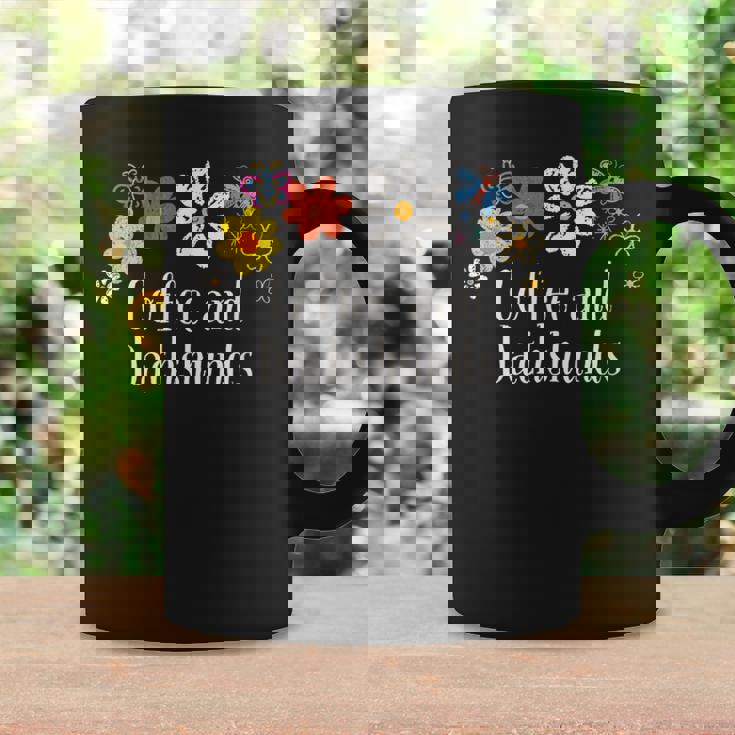 面白いコーヒーとダックスフントの花を言う コーヒーマグ ギフトのアイデア