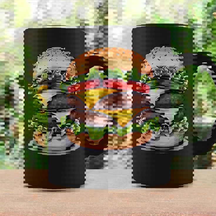 面白いチーズバーガーハンバーガーデザイン キッズ 男女兼用 コーヒーマグ ギフトのアイデア