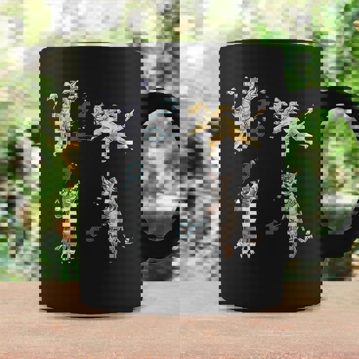 面白いバドミントン猫 コーヒーマグ ギフトのアイデア