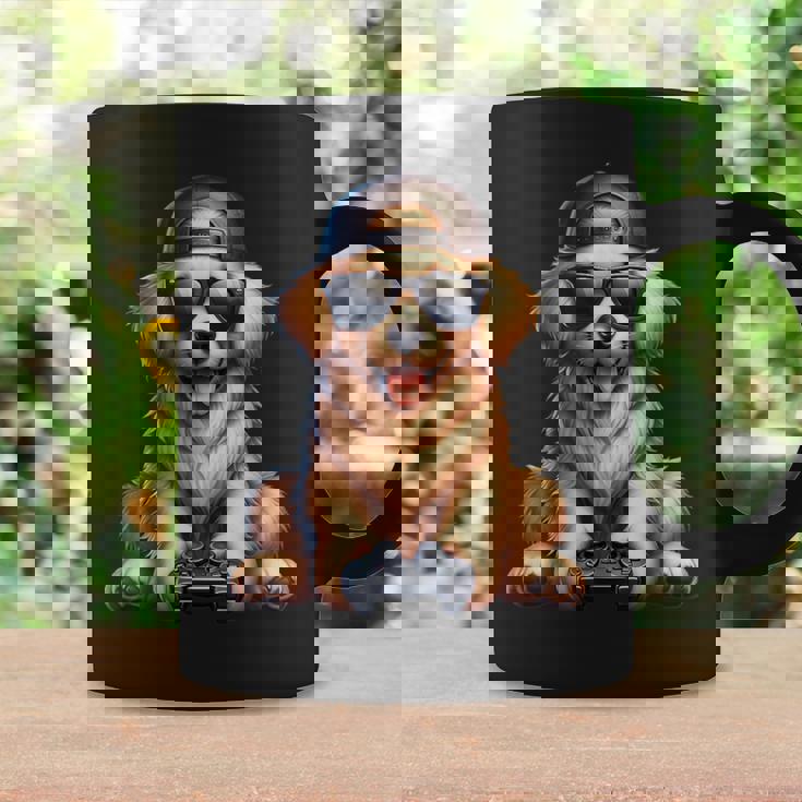 面白いビデオゲーム グラフィック イエロー ラブラドール犬 遊ぶゲーム コーヒーマグ ギフトのアイデア