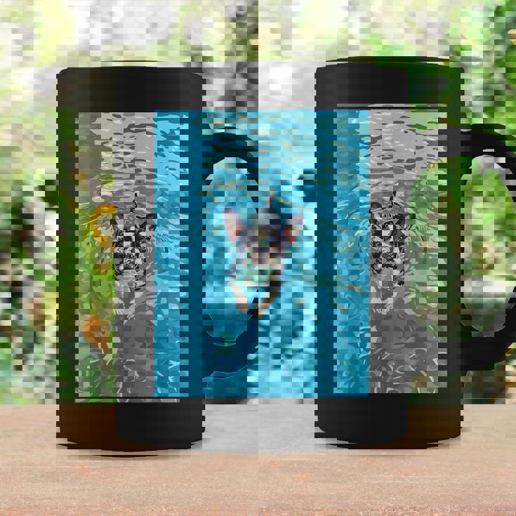 面白いボストンテリア プールで泳ぐ かわいい犬 ママ お父さん コーヒーマグ ギフトのアイデア