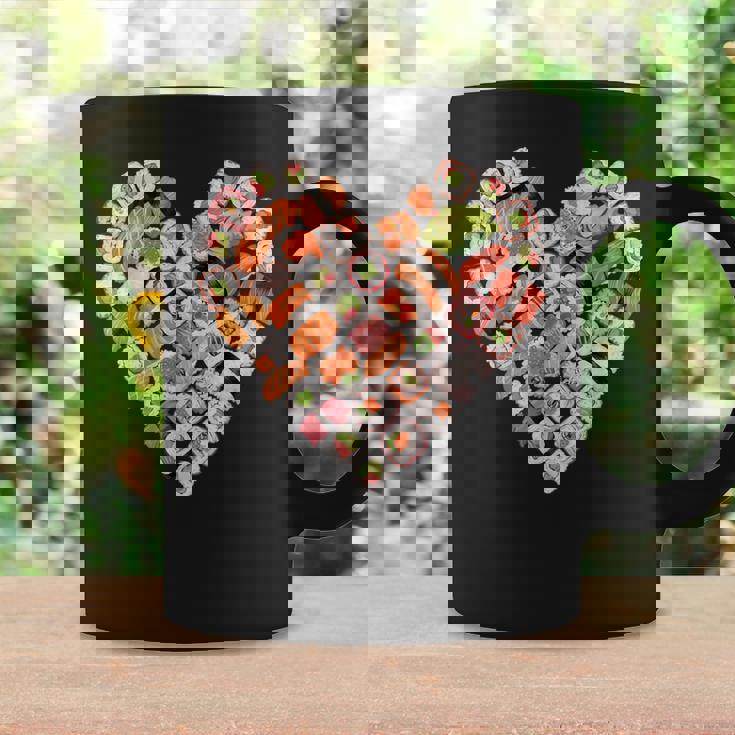 面白い寿司デザイン 子供 男性 女性 I ハート 寿司 食通 コーヒーマグ ギフトのアイデア