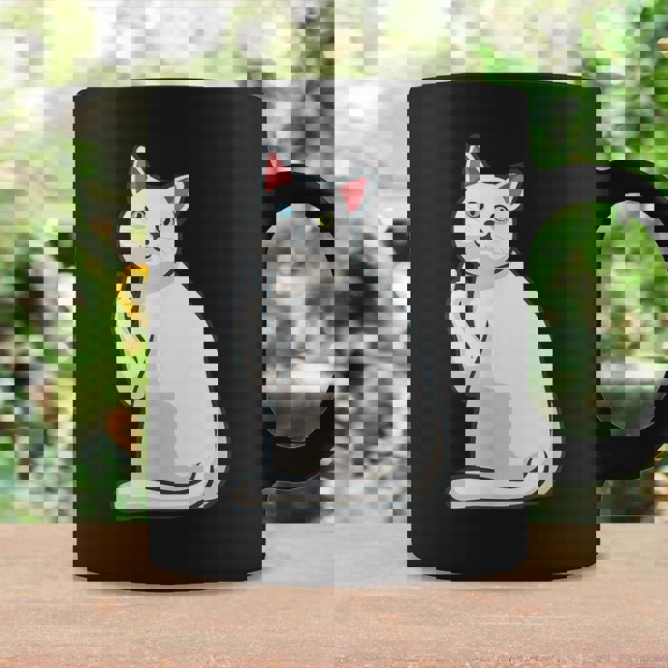 面白い猫 中指 オッドアイドキャット キティ コーヒーマグ ギフトのアイデア