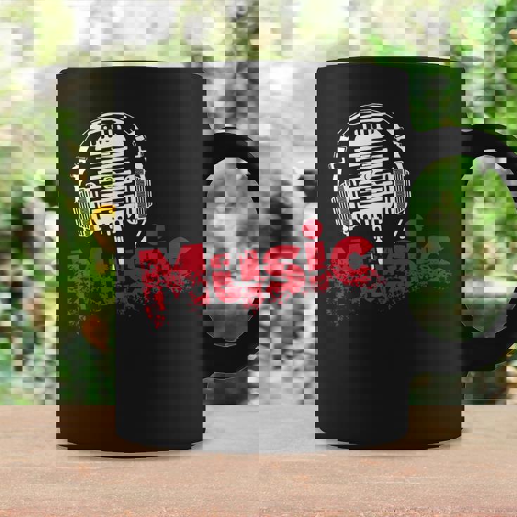 音楽 マイク ヘッドホン 日常 テキスト シンプル レトロ コーヒーマグ ギフトのアイデア