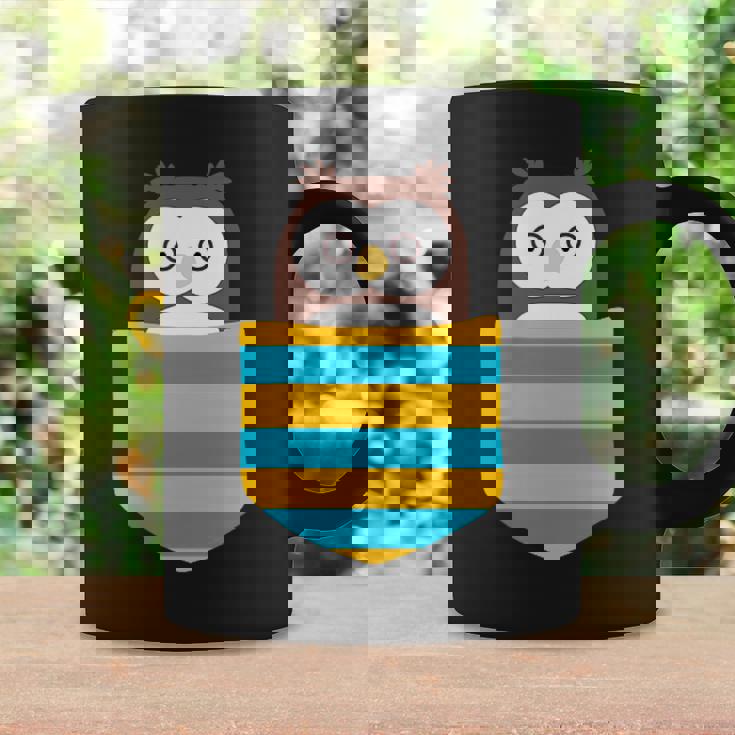 鳥好きのギフト フクロウのフクロウ 胸ポケット付き コーヒーマグ ギフトのアイデア