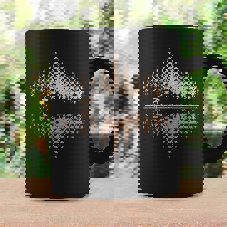 鹿、野生動物・アウトドア、森林・樹木の反射、鹿 コーヒーマグ ギフトのアイデア