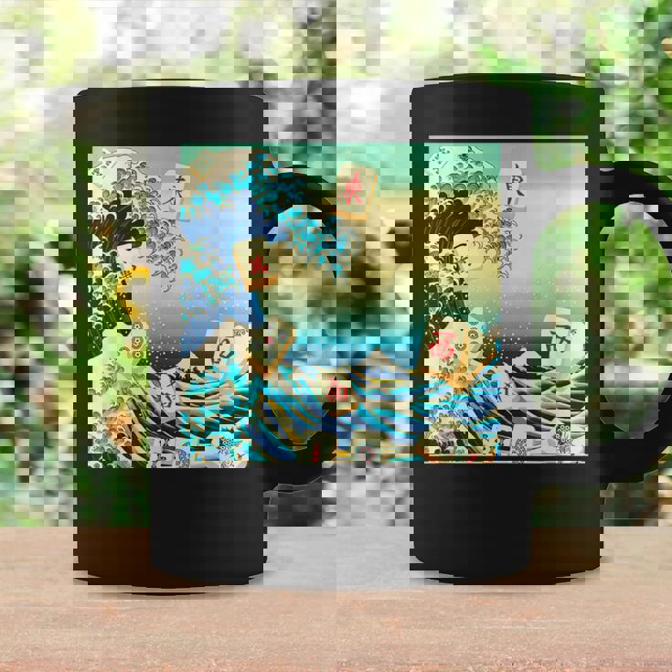 麻雀 おもしろ グッズ 服 筆文字 面白いtシャツ 文字入り 面白い 文字 ネタ メンズ 葛飾北斎 浮世絵 風 コーヒーマグ ギフトのアイデア