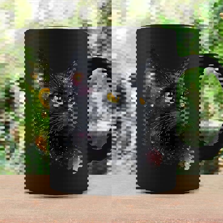 黒猫 黄色い目 猫の顔 子猫愛好家 コーヒーマグ ギフトのアイデア