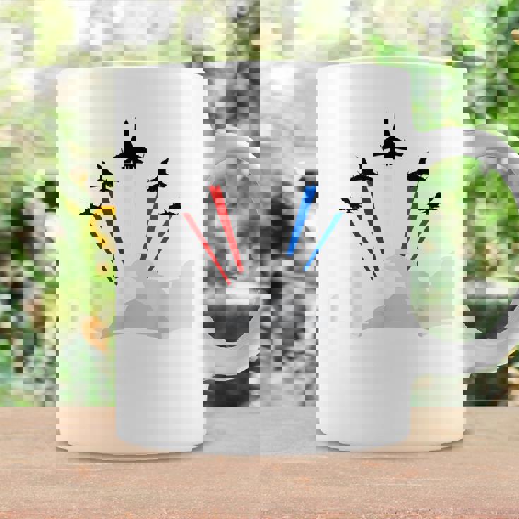 7月4日アメリカ独立記念日戦闘機ジェットクールグラフィック コーヒーマグ ギフトのアイデア