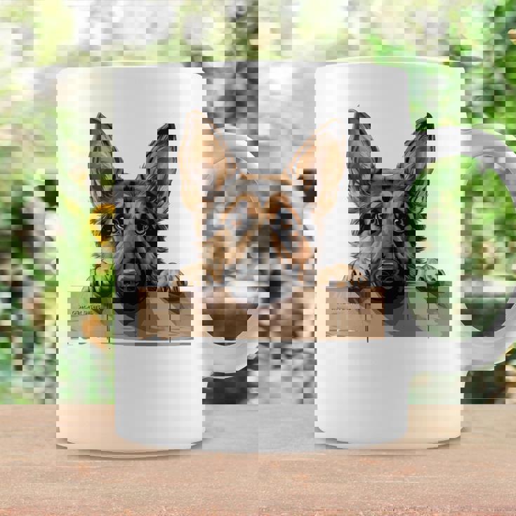 Affectionate Peek ジャーマンシェパードドッグ 長袖tシャツ コーヒーマグ ギフトのアイデア