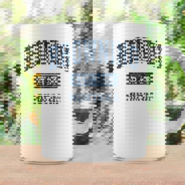 Browning Montana Mt ビンテージ スポーツ 確立 ネイビーデザイン 長袖tシャツ コーヒーマグ ギフトのアイデア