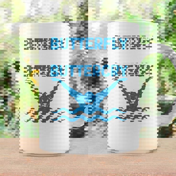 Butterfly Butterwhyバタフライバタフライファニー水泳チーム 長袖tシャツ コーヒーマグ ギフトのアイデア