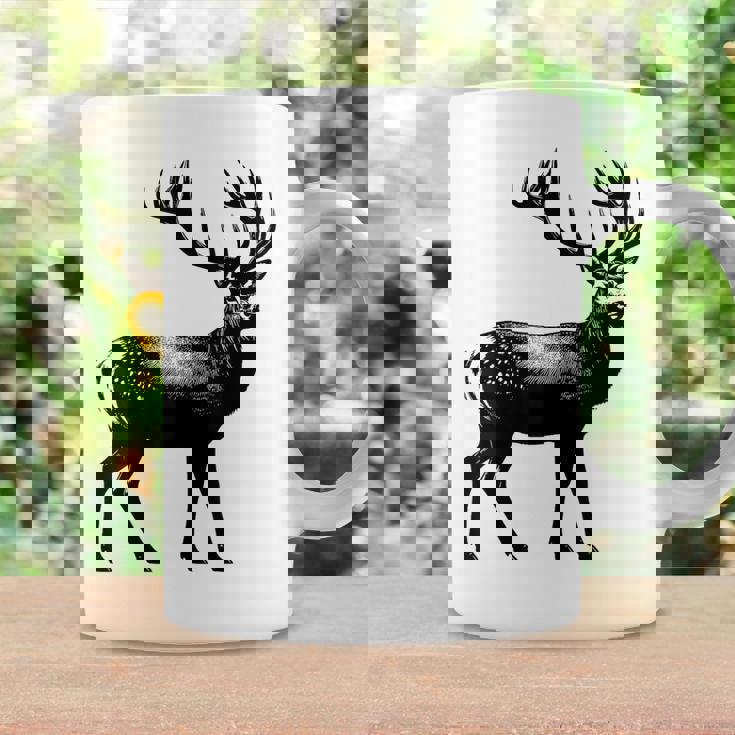 Deer Dad Mom Lover モノクロ 鹿 コーヒーマグ ギフトのアイデア