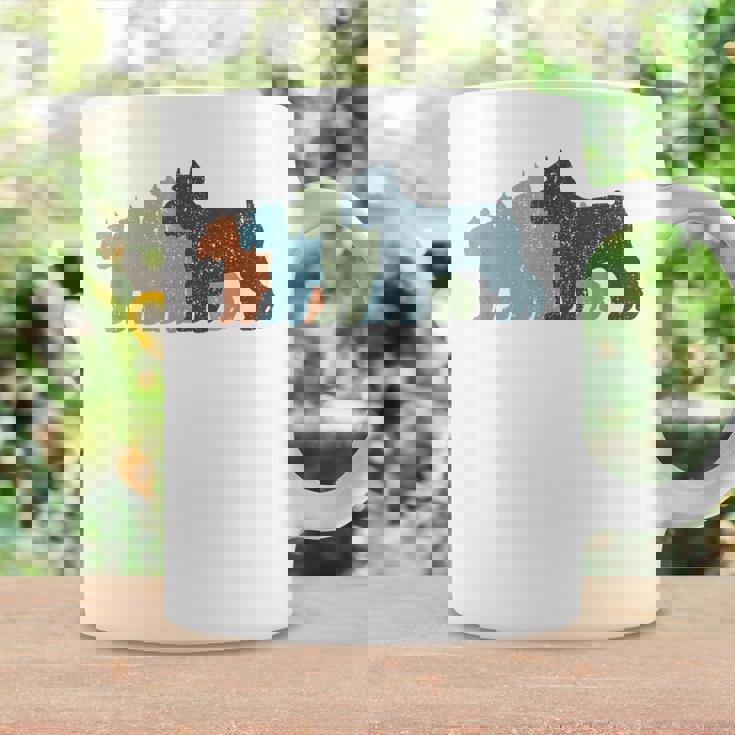 Dog Mom & Dad シルエット ヴィンテージ シュナウザー コーヒーマグ ギフトのアイデア