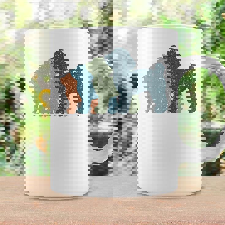 Dog Mom & Dad シルエット ヴィンテージトイプードル コーヒーマグ ギフトのアイデア