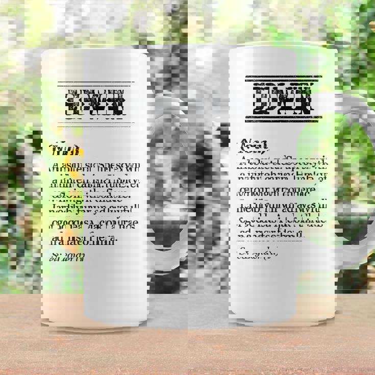 Edwin 面白いフレーズ 名前の定義付き コーヒーマグ ギフトのアイデア