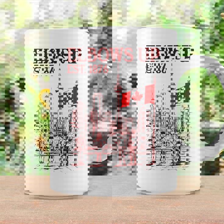 Elbows Up Canada Est 1867 カナダ国旗 カナダ地図 カナダ コーヒーマグ ギフトのアイデア