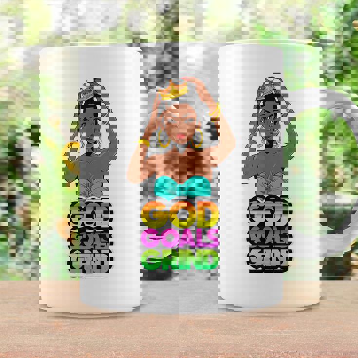 God Goals グラインドメラニン クリスチャン 楽しい ブラック クイーン ガールズ コーヒーマグ ギフトのアイデア
