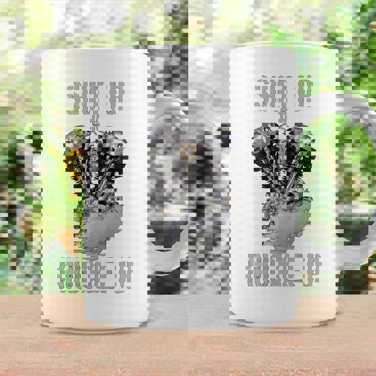 Hd-Twin シャットアップまたはナックルアップ ナックルヘッド レトロ バイカーギア コーヒーマグ ギフトのアイデア