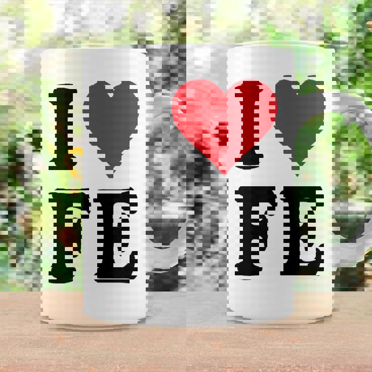 I Heart Fe Initials I Love FE First And Last Name F E コーヒーマグ ギフトのアイデア