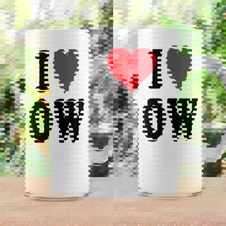 I Heart Ow Initials I Love OW First And Last Name O W コーヒーマグ ギフトのアイデア