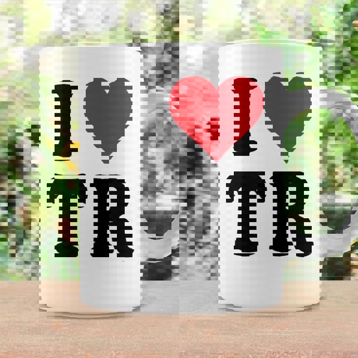 I Heart Tr Initials I Love TR First And Last NameR コーヒーマグ ギフトのアイデア