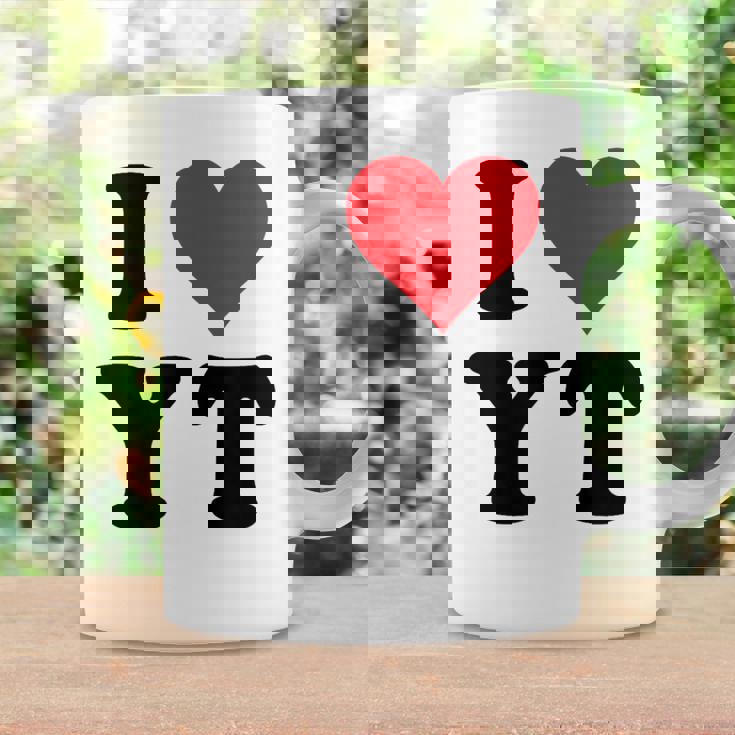 I Heart Yt Initials I Love YT First And Last Name Yコーヒーマグ ギフトのアイデア