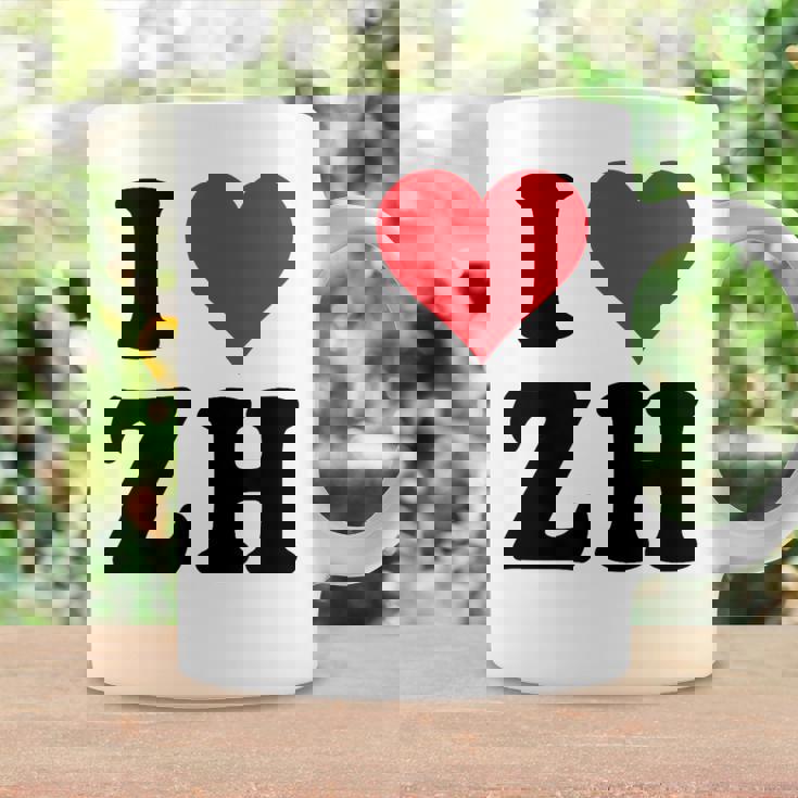 I Heart Zh Initials I Love ZH First And Last Name Z H コーヒーマグ ギフトのアイデア