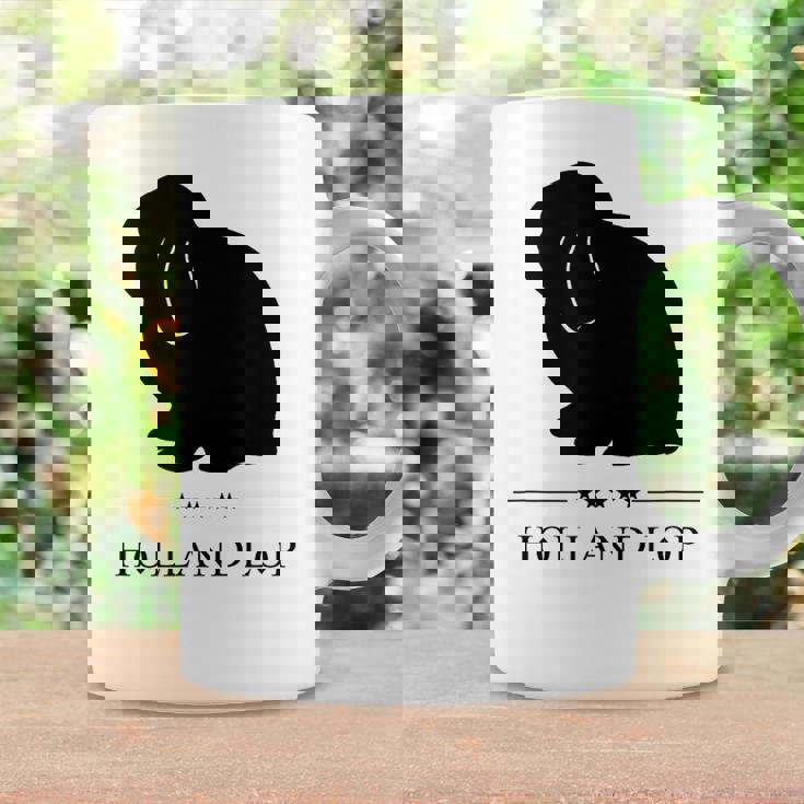 Holland Lop Rabbitブラックシルエット コーヒーマグ ギフトのアイデア