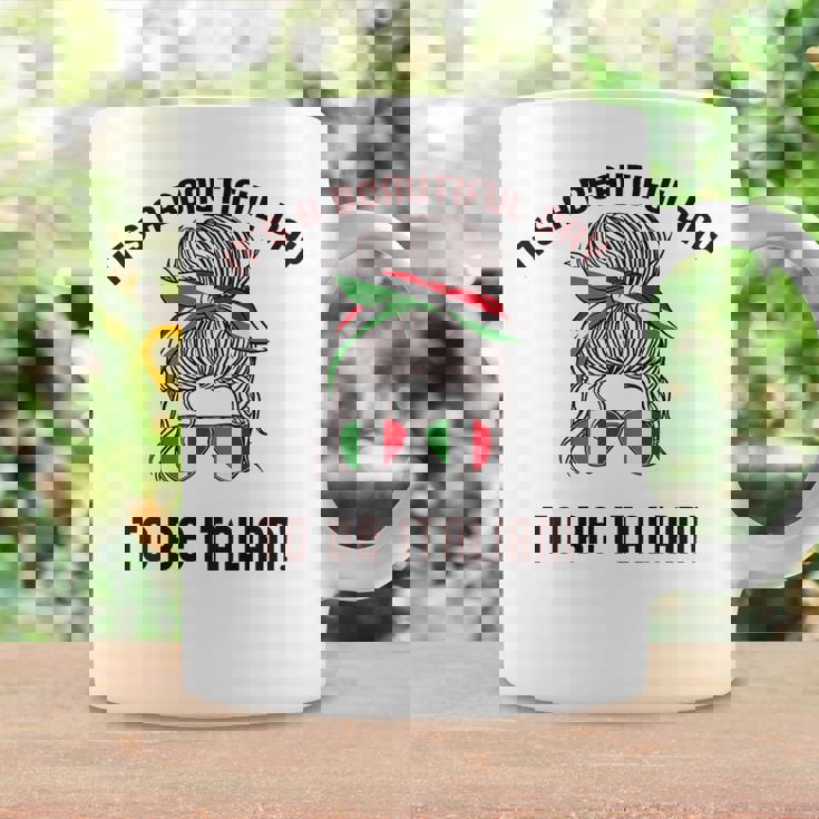 It's A Beautiful Day To Be Italian イタリア国旗 ミーム 背面に コーヒーマグ ギフトのアイデア