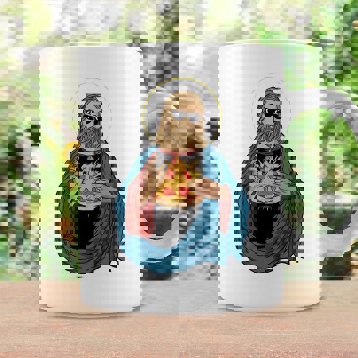 Jesus Holding A Pizza 長袖tシャツ コーヒーマグ ギフトのアイデア